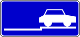 Perpendicular parking on pavement.
