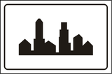 Start of a built-up area.