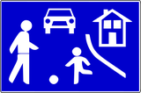 Start of a residential area.