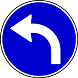Turning left mandatory.