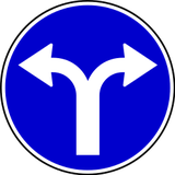Turning left or right mandatory.