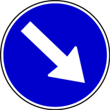 Pass obstacle on the right.
