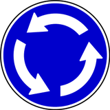 Mandatory roundabout direction.