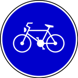 Mandatory path for cyclists.