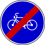 End of mandatory path for cyclists.