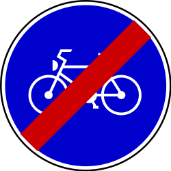 Fim de via obrigatória para ciclistas.