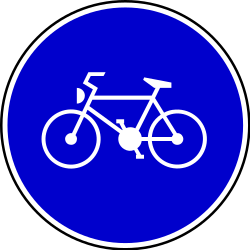 Via obrigatória para ciclistas.