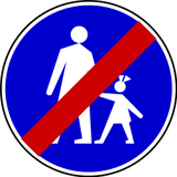 End of mandatory path for pedestrians.