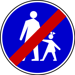 Fim de via obrigatória para peões.