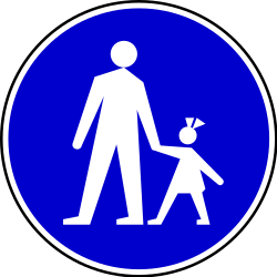 Via obrigatória para peões.