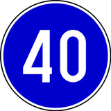 Start of a minimum speed.