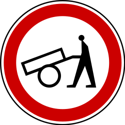 Carrinhos de mão proibidos.
