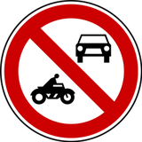 Motorcycles and cars prohibited.