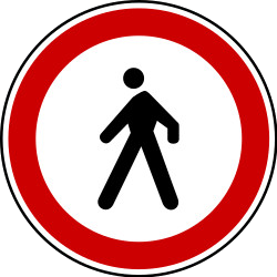 Pedestrians prohibited.