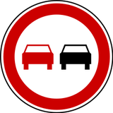 Overtaking prohibited.