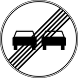 End of the overtaking prohibition.