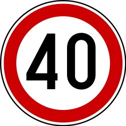 Início de limite de velocidade.