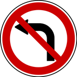 Turning left prohibited.