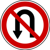 Turning around prohibited (U-turn).