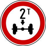 Vehicles exceeding the axle-load limit prohibited.