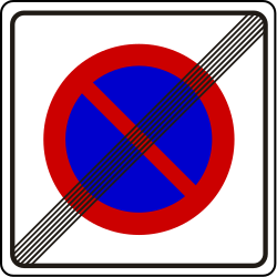 Fim de zona de estacionamento proibido.