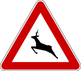 Warning for crossing deer.
