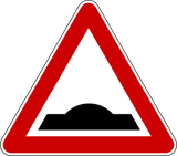 Warning for a speed bump.