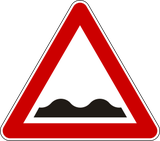 Warning for a bad road surface.