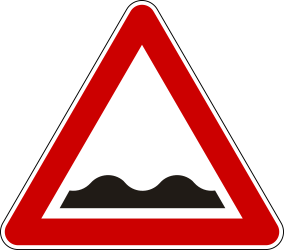 Warning for a bad road surface.