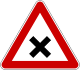 Warning for an uncontrolled crossroad.