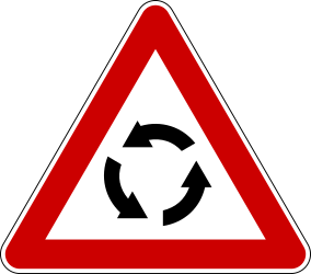 Warning for a roundabout.