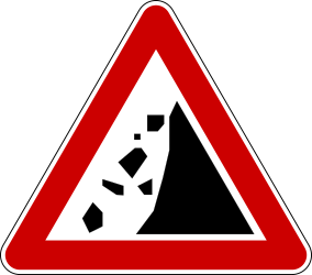 Warning for falling rocks.