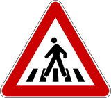 Warning for a pedestrian crossing.