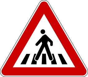 Warning for a pedestrian crossing.