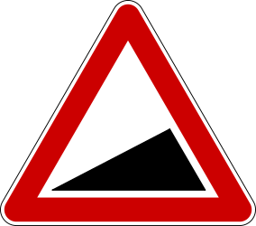 Warning for a steep ascent.