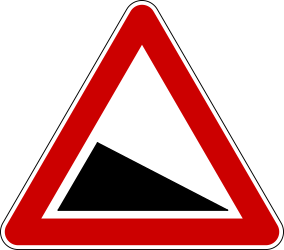 Warning for a steep descent.