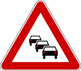 Warning for traffic queues.