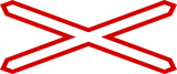 Warning for a railway crossing with one track.