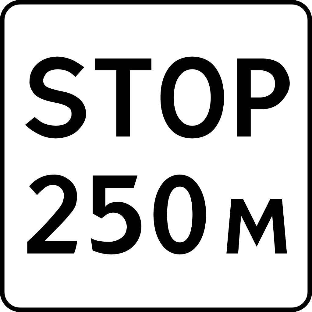 Stopp in ... Metern.