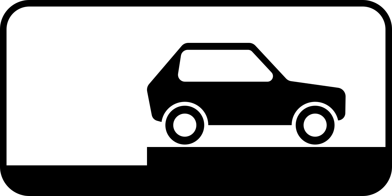 Senkrechtparken auf dem Gehweg.
