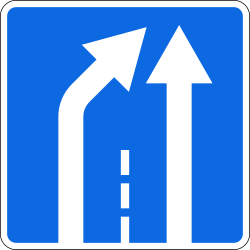 Ende eines Fahrstreifens.