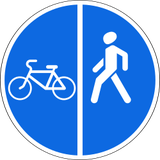 Getrennter Geh- und Radweg vorgeschrieben.