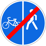 Ende des getrennten Geh- und Radwegs.