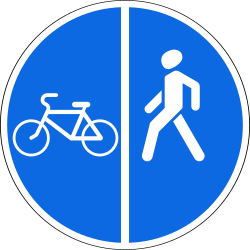 Getrennter Geh- und Radweg vorgeschrieben.