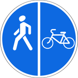 Getrennter Geh- und Radweg vorgeschrieben.