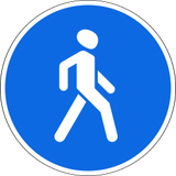 Vorgeschriebener Gehweg.