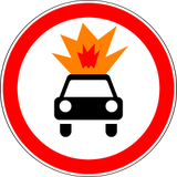 Entzündliche oder explosive Stoffe verboten.