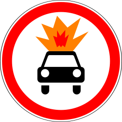 Entzündliche oder explosive Stoffe verboten.