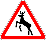 Warnung vor Wildwechsel.