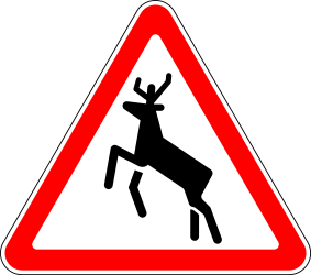 Warnung vor Wildwechsel.